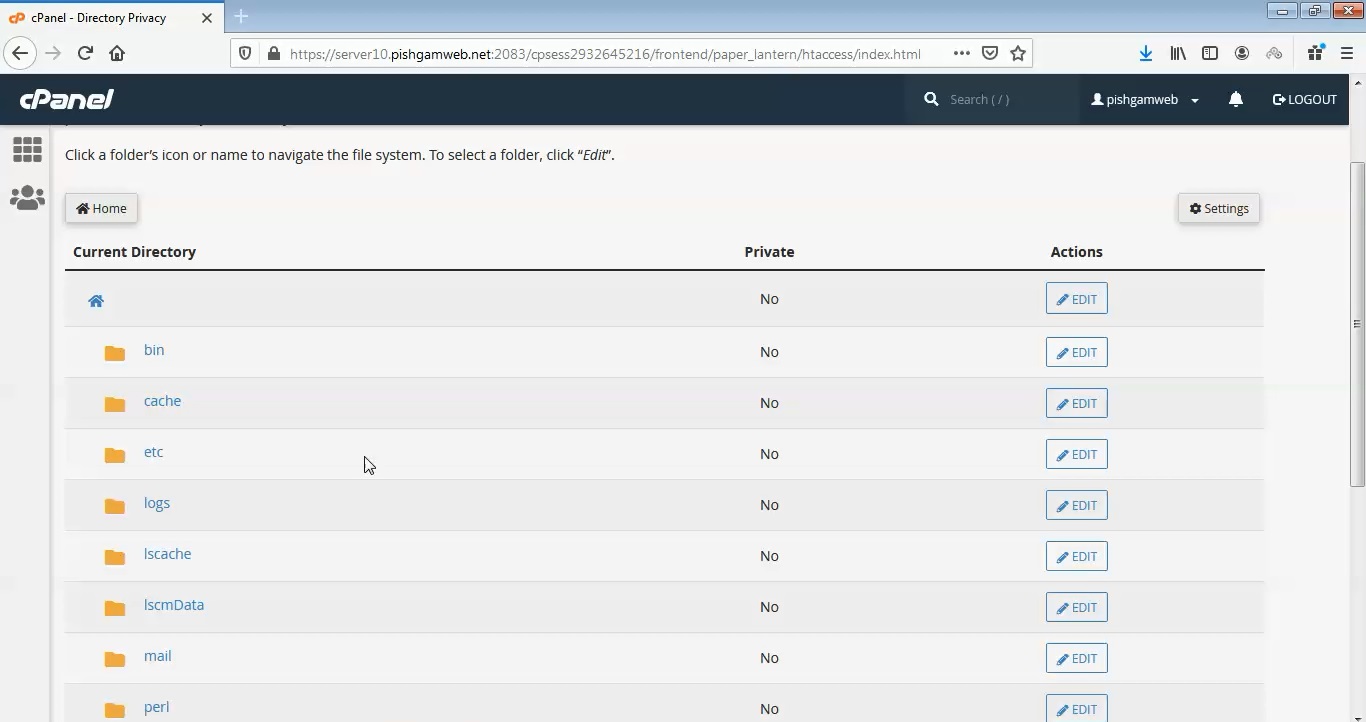 آموزش کار با Directory Privacy در cpanel