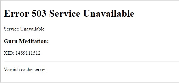 خطا 503 Service Unavailable