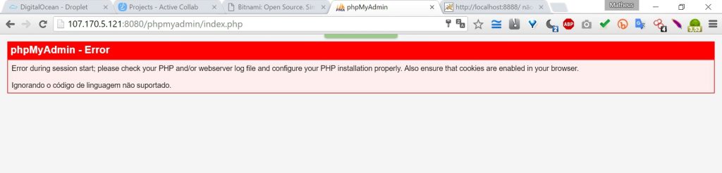 رفع خطا در phpmyadmin